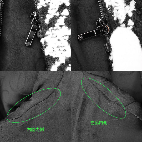 CHANEL Other outerwear P54595 [Outer material] 64% acrylic, 22% wool [Lining] 100% silk White black Women 38 Used Authentic