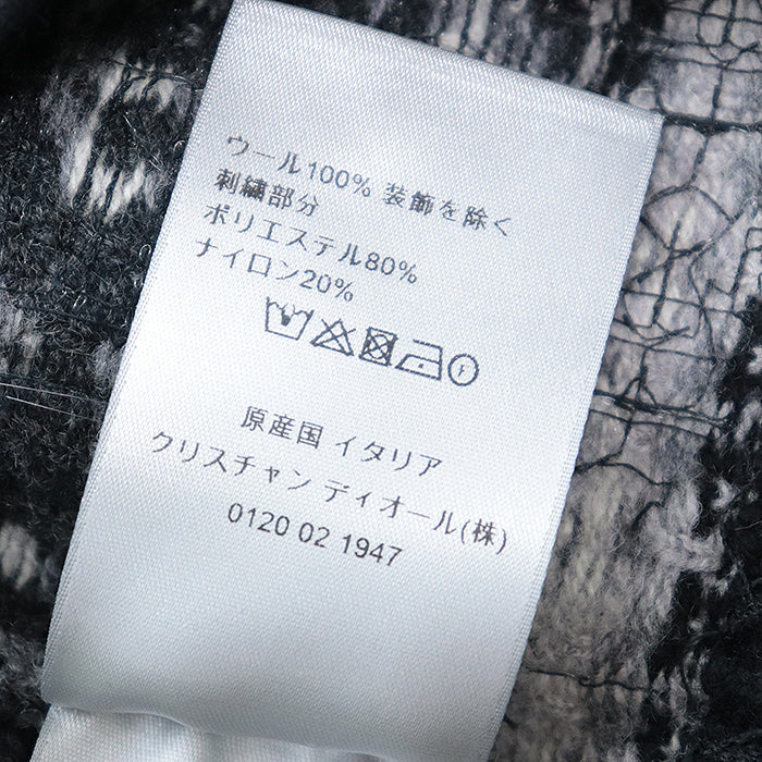 Dior knit Embroidered part: 80% polyester, 20% nylon [Outer material] 100% wool White black gray mens M Used Authentic