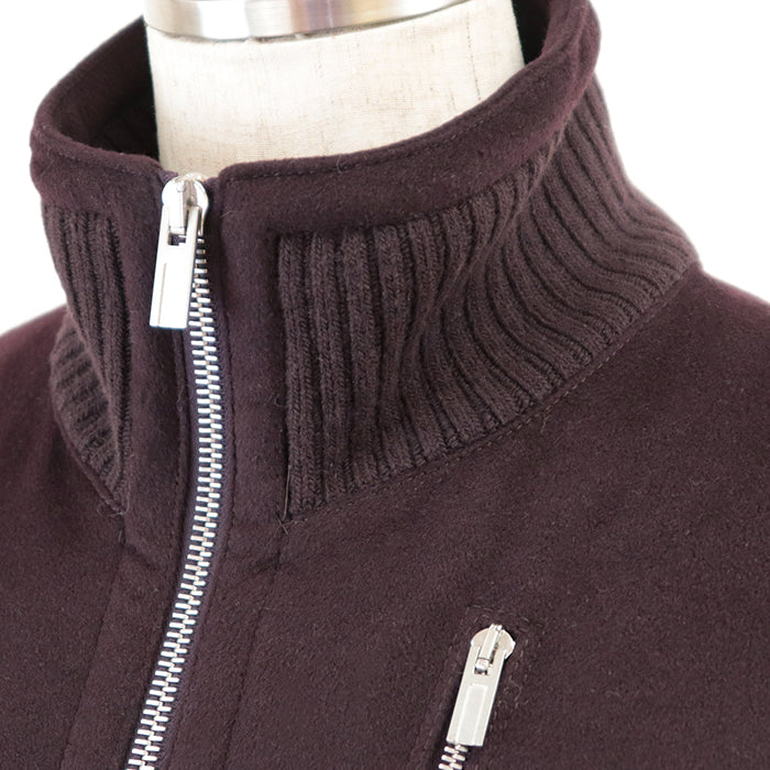 HERMES Down jacket [Outer material] 100% cashmere [Lining] 100% cupra [Filling] 95% down, 5% feather dark purple mens 52 Used Authentic