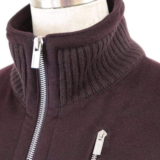 HERMES Down jacket [Outer material] 100% cashmere [Lining] 100% cupra [Filling] 95% down, 5% feather dark purple mens 52 Used Authentic