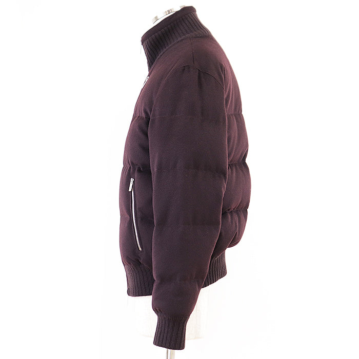 HERMES Down jacket [Outer material] 100% cashmere [Lining] 100% cupra [Filling] 95% down, 5% feather dark purple mens 52 Used Authentic