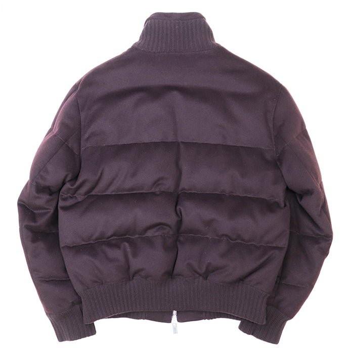 HERMES Down jacket [Outer material] 100% cashmere [Lining] 100% cupra [Filling] 95% down, 5% feather dark purple mens 52 Used Authentic