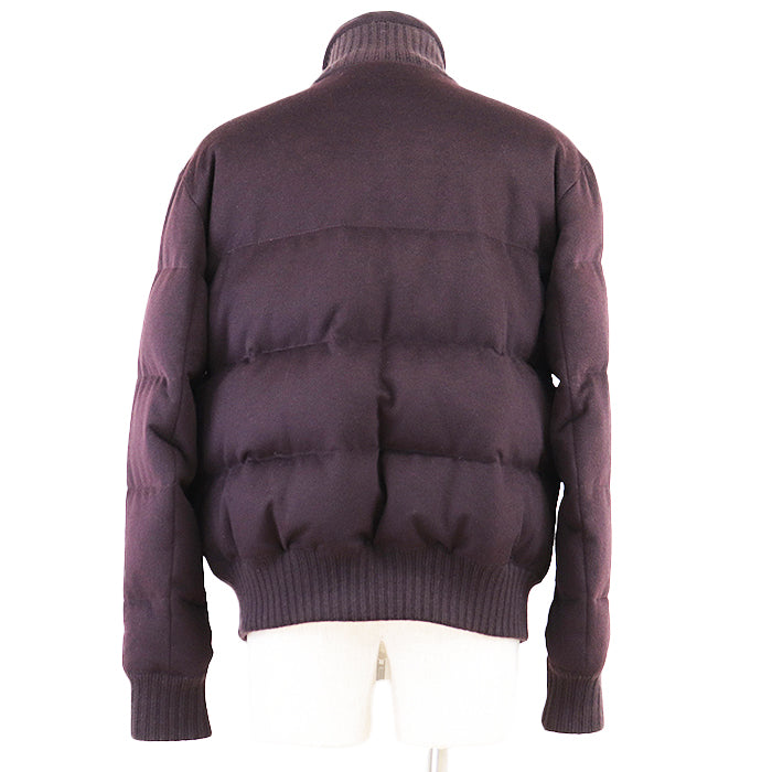 HERMES Down jacket [Outer material] 100% cashmere [Lining] 100% cupra [Filling] 95% down, 5% feather dark purple mens 52 Used Authentic