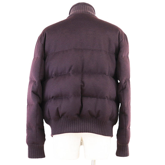 HERMES Down jacket [Outer material] 100% cashmere [Lining] 100% cupra [Filling] 95% down, 5% feather dark purple mens 52 Used Authentic