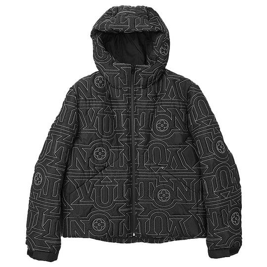 LOUIS VUITTON Down jacket RM231M R29 HOB16E [Outer material] 100% polyester [Lining] 69% polyester, 31% cotton [Filling] 90% down, 10% feather Black, White mens 50 Used Authentic