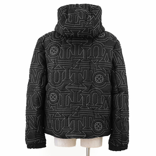 LOUIS VUITTON Down jacket RM231M R29 HOB16E [Outer material] 100% polyester [Lining] 69% polyester, 31% cotton [Filling] 90% down, 10% feather Black, White mens 50 Used Authentic