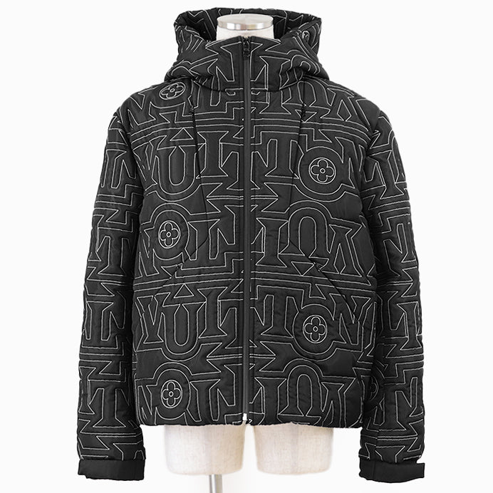 LOUIS VUITTON Down jacket RM231M R29 HOB16E [Outer material] 100% polyester [Lining] 69% polyester, 31% cotton [Filling] 90% down, 10% feather Black, White mens 50 Used Authentic