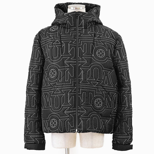 LOUIS VUITTON Down jacket RM231M R29 HOB16E [Outer material] 100% polyester [Lining] 69% polyester, 31% cotton [Filling] 90% down, 10% feather Black, White mens 50 Used Authentic