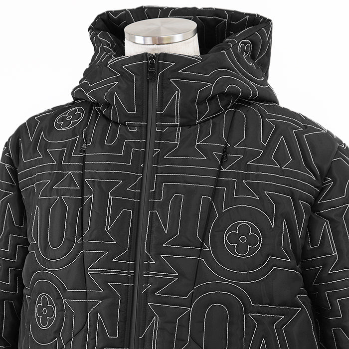 LOUIS VUITTON Down jacket RM231M R29 HOB16E [Outer material] 100% polyester [Lining] 69% polyester, 31% cotton [Filling] 90% down, 10% feather Black, White mens 50 Used Authentic