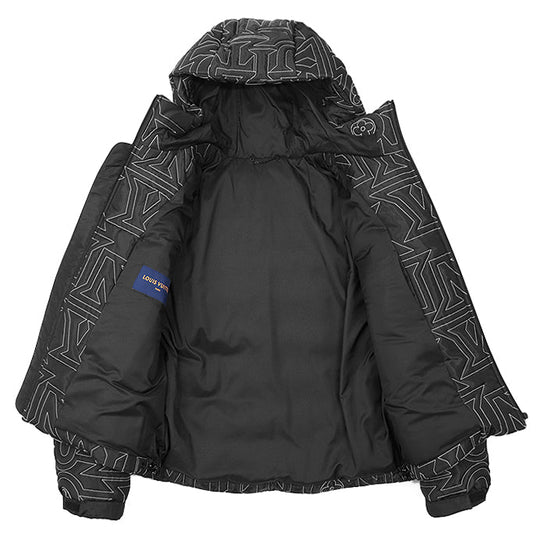 LOUIS VUITTON Down jacket RM231M R29 HOB16E [Outer material] 100% polyester [Lining] 69% polyester, 31% cotton [Filling] 90% down, 10% feather Black, White mens 50 Used Authentic