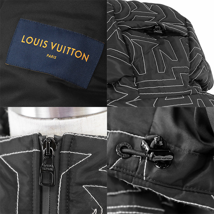 LOUIS VUITTON Down jacket RM231M R29 HOB16E [Outer material] 100% polyester [Lining] 69% polyester, 31% cotton [Filling] 90% down, 10% feather Black, White mens 50 Used Authentic
