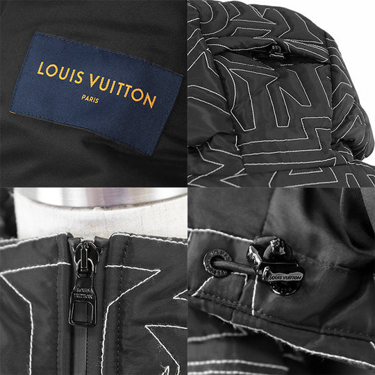 LOUIS VUITTON Down jacket RM231M R29 HOB16E [Outer material] 100% polyester [Lining] 69% polyester, 31% cotton [Filling] 90% down, 10% feather Black, White mens 50 Used Authentic