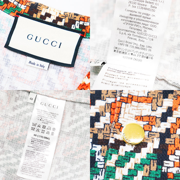 GUCCI Short sleeve shirt 623168 cotton 100% multicolor mens 46 Used Authentic
