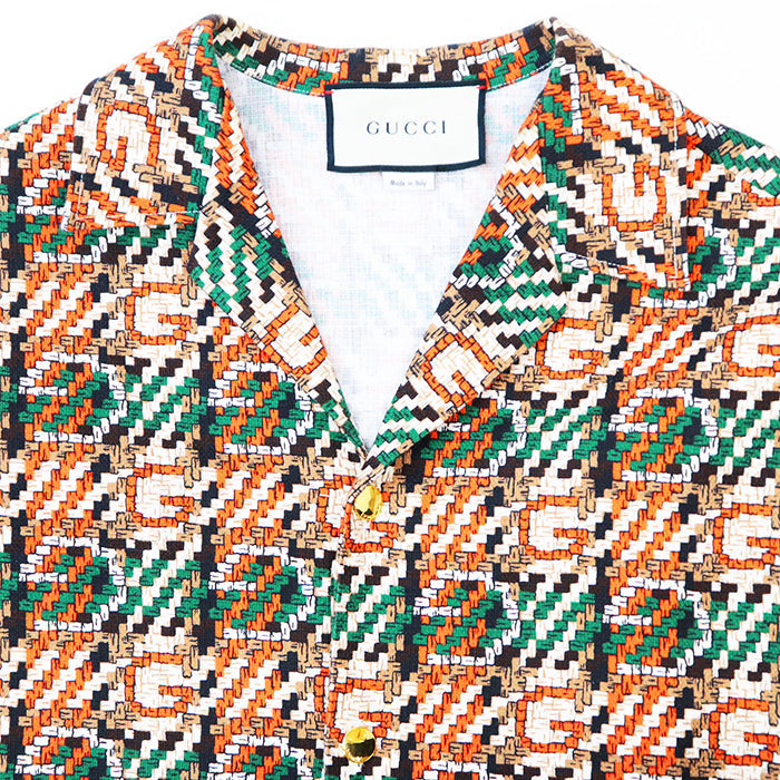 GUCCI Short sleeve shirt 623168 cotton 100% multicolor mens 46 Used Authentic