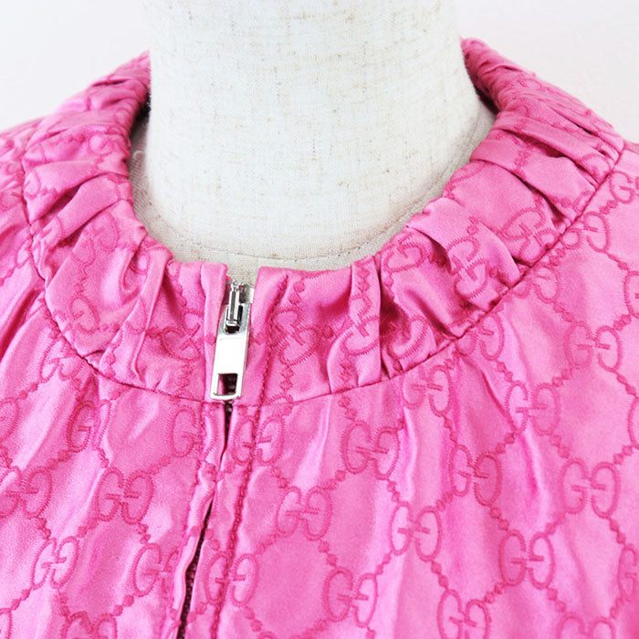 GUCCI Other outerwear [Outer fabric] 100% silk [Lining] 100% rayon [Other fabric] 100% polyester pink 691925 ZAIDC 5705 Women 40 Used Authentic