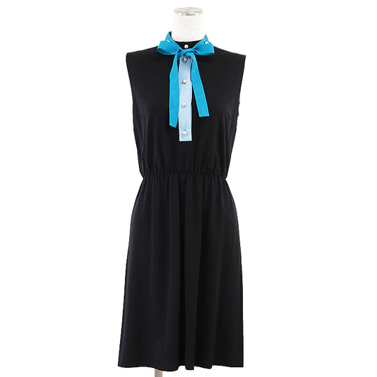 GUCCI one piece 410274 98% rayon, 2% polyurethane Black blue Women S Used Authentic