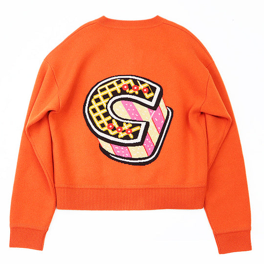 HERMES knit 97% cashmere, 2% nylon Orange Women 36 Used Authentic