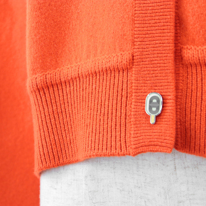 HERMES knit 97% cashmere, 2% nylon Orange Women 36 Used Authentic