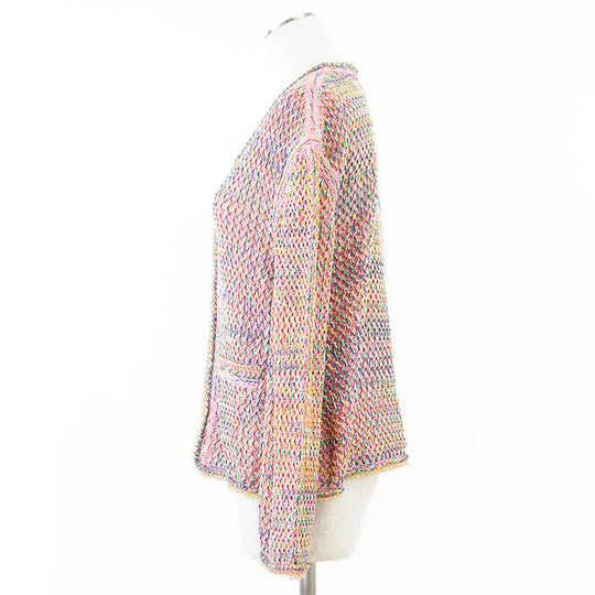 CHANEL knit P56616 61% silk, 28% cotton Pink, Multicolor Women 36 Used Authentic