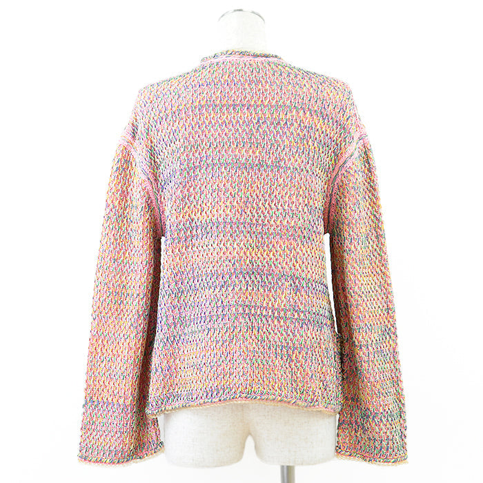CHANEL knit P56616 61% silk, 28% cotton Pink, Multicolor Women 36 Used Authentic