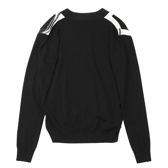 HERMES knit wool Black, Ivory S