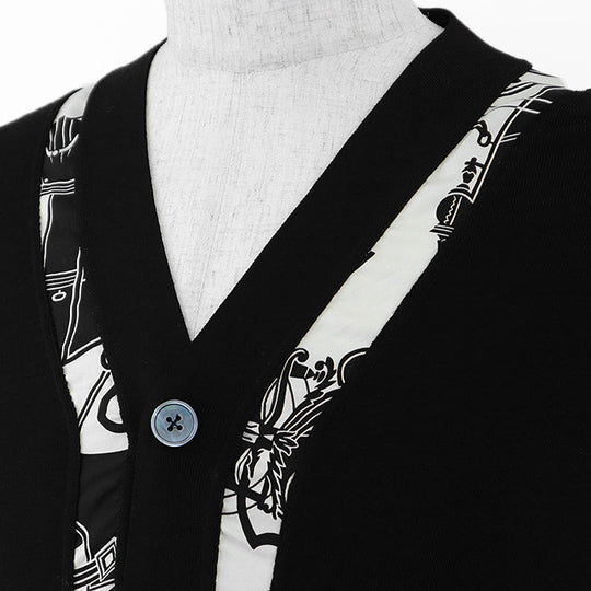 HERMES knit wool Black, Ivory S