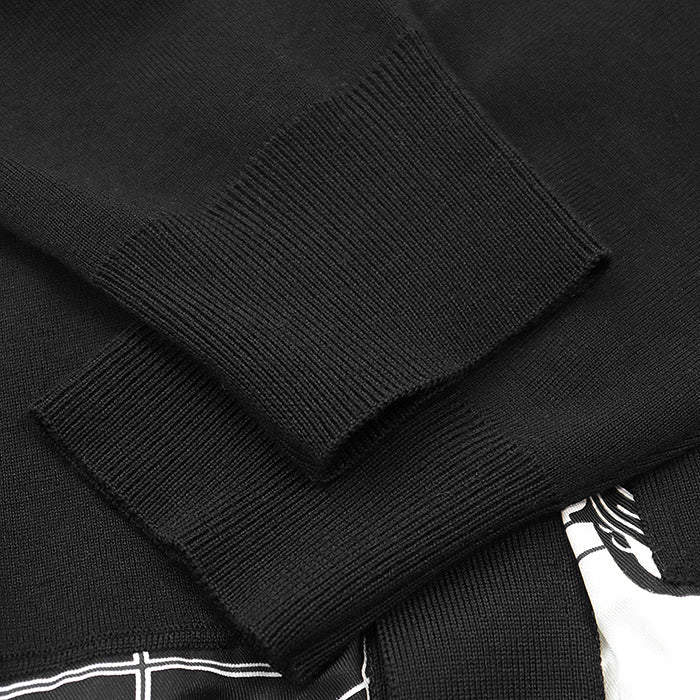 HERMES knit wool Black, Ivory S