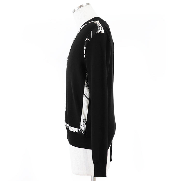 HERMES knit wool Black, Ivory S