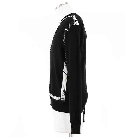 HERMES knit wool Black, Ivory S
