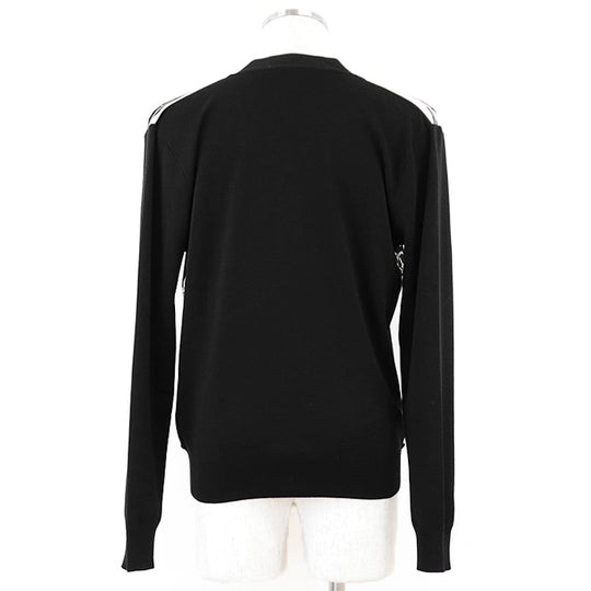 HERMES knit wool Black, Ivory S