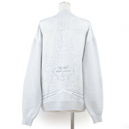 HERMES knit 68% wool, 29% cashmere [separate fabric] 100% silk Sac blue Women 38 Used Authentic