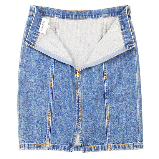CHANEL skirt P73756 cotton Indigo 38