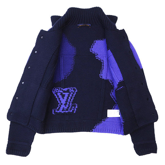 LOUIS VUITTON knit RM202M UTF HJN06W 100% wool Navy, Blue mens S Used Authentic