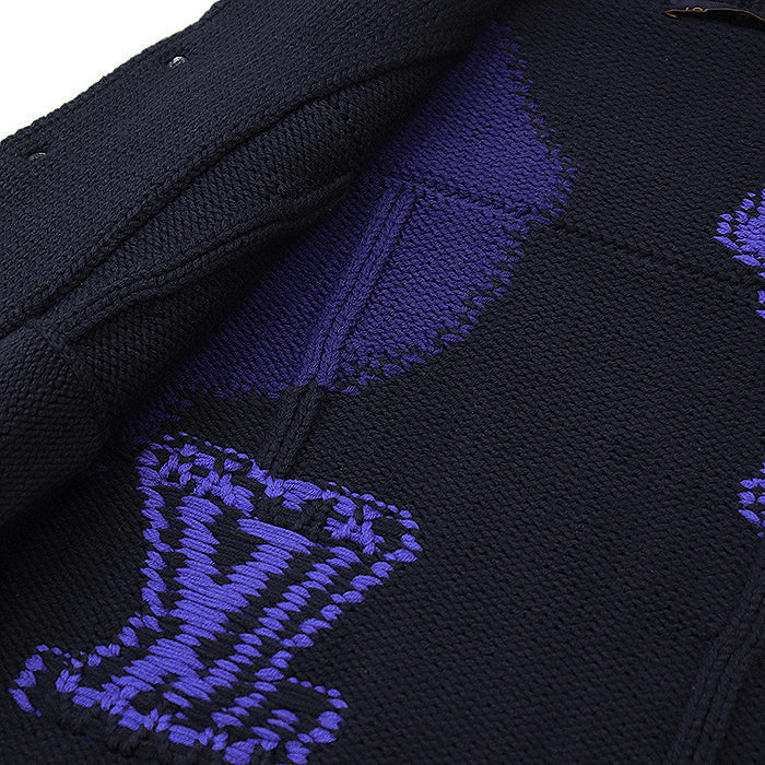 LOUIS VUITTON knit RM202M UTF HJN06W 100% wool Navy, Blue mens S Used Authentic