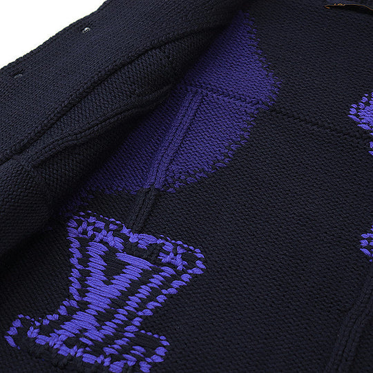 LOUIS VUITTON knit RM202M UTF HJN06W 100% wool Navy, Blue mens S Used Authentic