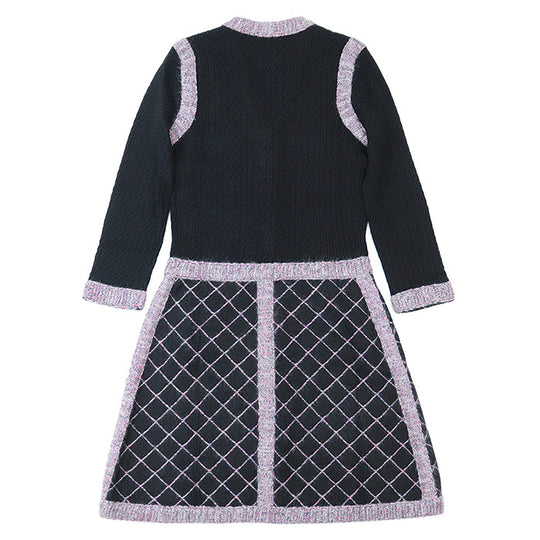 CHANEL one piece [Outer material] 50% silk, 40% cashmere Black pink Women 36 Used Authentic
