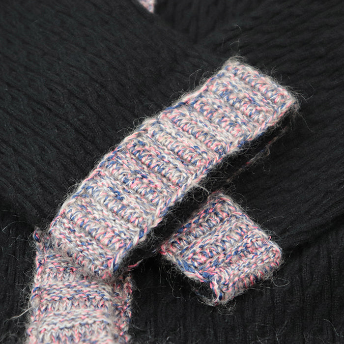 CHANEL one piece [Outer material] 50% silk, 40% cashmere Black pink Women 36 Used Authentic