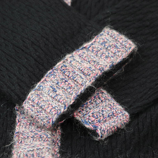 CHANEL one piece [Outer material] 50% silk, 40% cashmere Black pink Women 36 Used Authentic