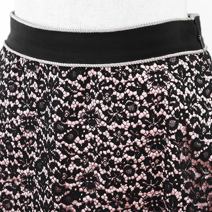 GUCCI skirt 415347 [Outer material] 48% rayon, 39% cotton [Lining] 91% silk, 9% polyurethane Pink, Black Women 40 Used Authentic
