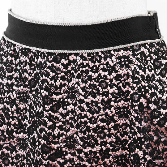 GUCCI skirt 415347 [Outer material] 48% rayon, 39% cotton [Lining] 91% silk, 9% polyurethane Pink, Black Women 40 Used Authentic