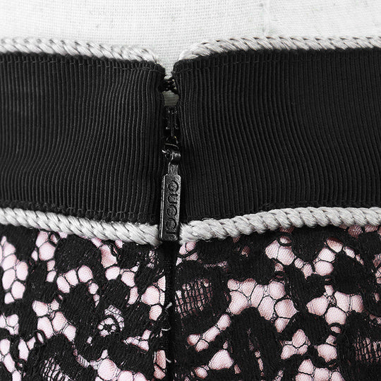 GUCCI skirt 415347 [Outer material] 48% rayon, 39% cotton [Lining] 91% silk, 9% polyurethane Pink, Black Women 40 Used Authentic
