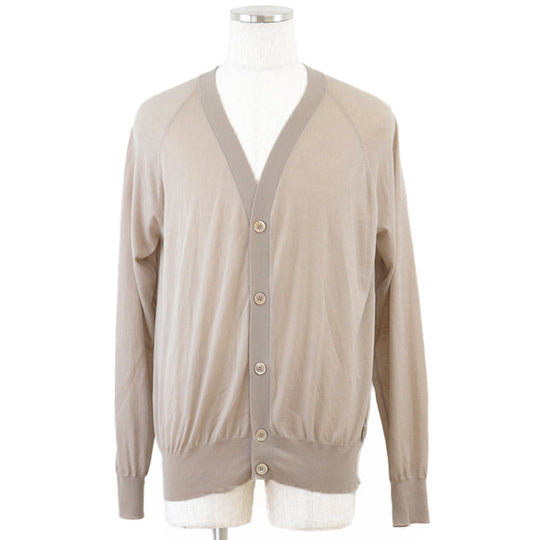 PRADA cardigan [Outer material] 100% virgin wool beige mens 52 Used Authentic