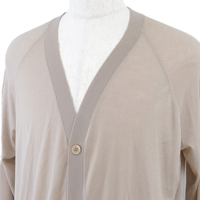 PRADA cardigan [Outer material] 100% virgin wool beige mens 52 Used Authentic