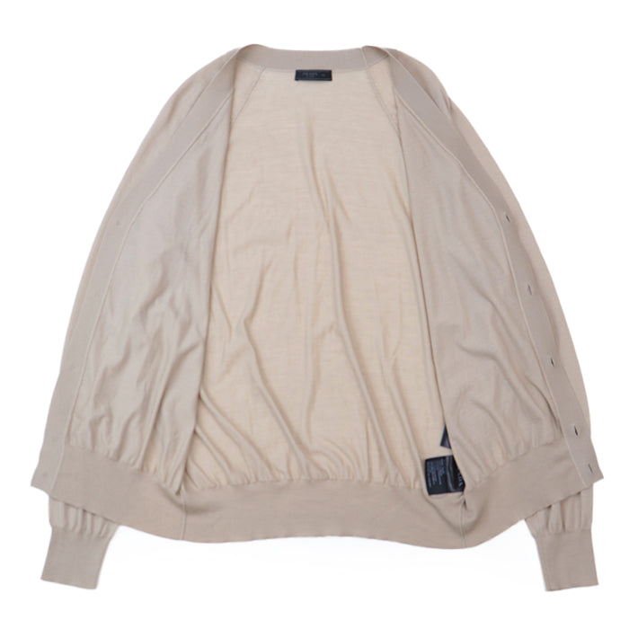 PRADA cardigan [Outer material] 100% virgin wool beige mens 52 Used Authentic