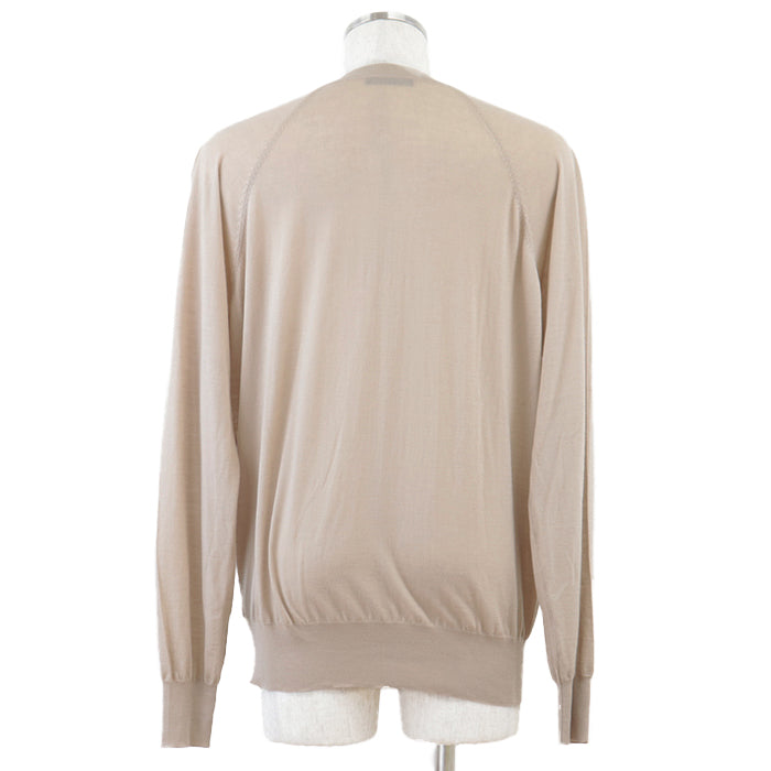 PRADA cardigan [Outer material] 100% virgin wool beige mens 52 Used Authentic