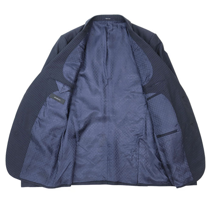 GUCCI suit [Outer material] 65% cotton, 35% mohair [Lining] 100% viscose Navy 21GCFE mens Used Authentic