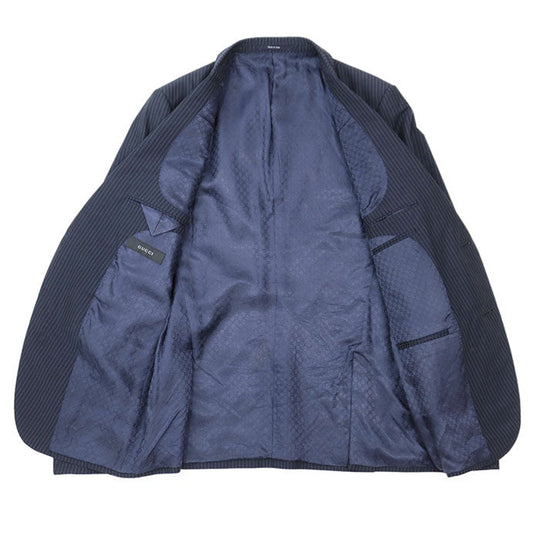 GUCCI suit [Outer material] 65% cotton, 35% mohair [Lining] 100% viscose Navy 21GCFE mens Used Authentic