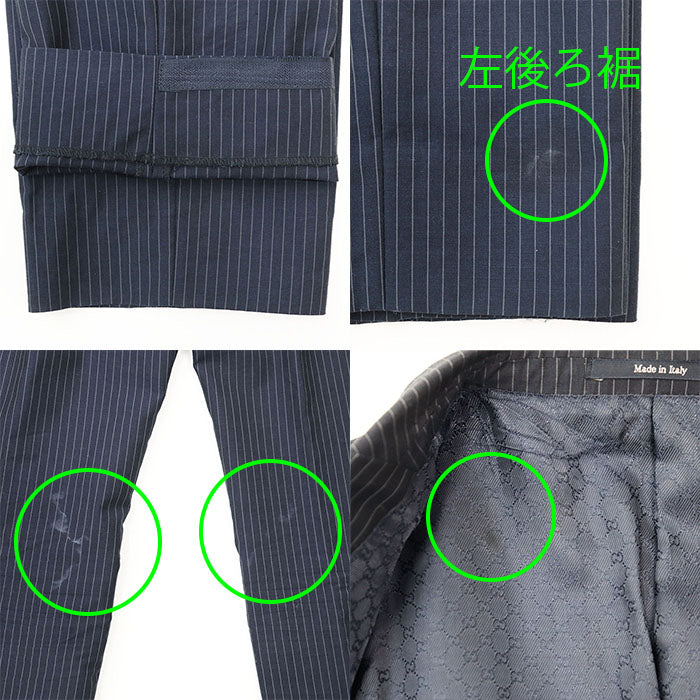 GUCCI suit [Outer material] 65% cotton, 35% mohair [Lining] 100% viscose Navy 21GCFE mens Used Authentic