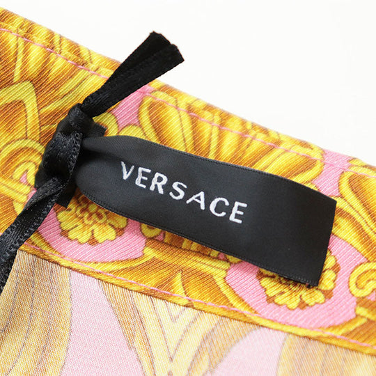 VERSACE Long sleeve shirt 70% rayon, 30% silk Pink gold Women 40 Used Authentic