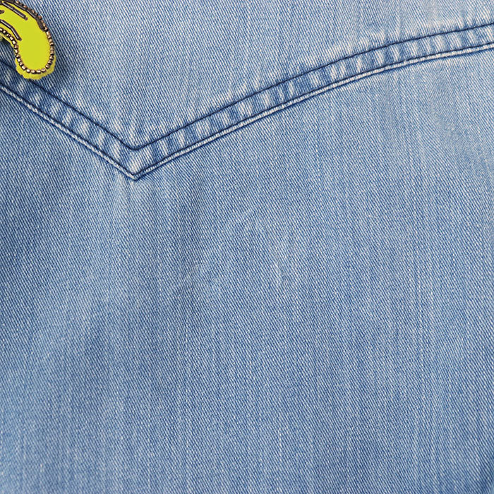 GUCCI one piece 100% cotton [separate fabric] 60% polyester, 30% wool light indigo blue 573349 XDA0D Women 36 Used Authentic